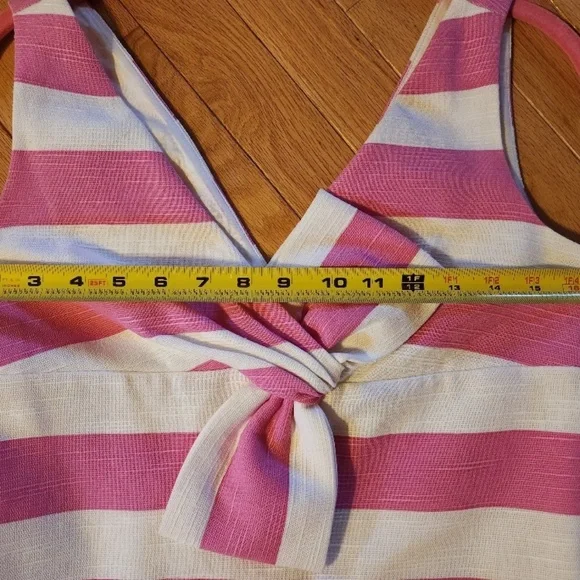 Kate Spade Silverlining Pink & White Striped & Bow Dress Size 6 - Picture 5 of 5
